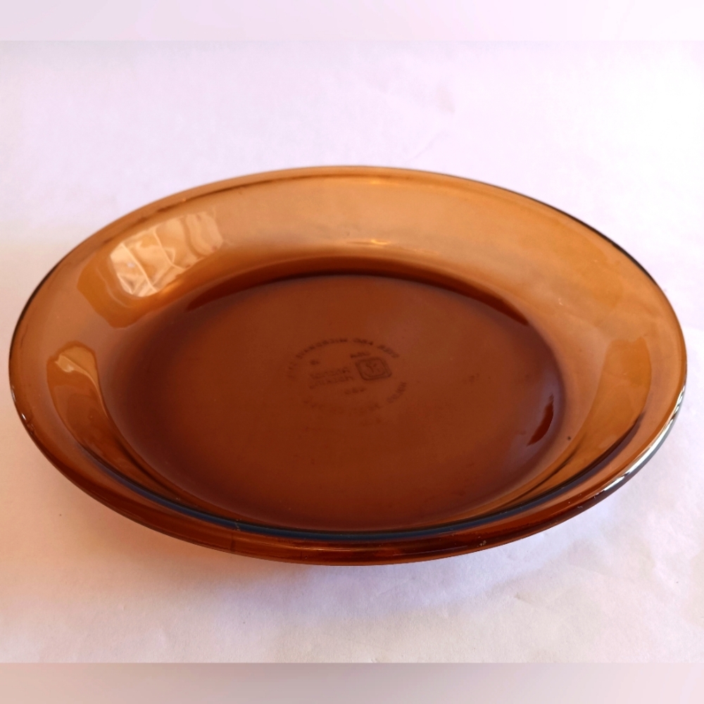 Vintage Anchor Hocking Amber Brown 9" Pie Baking Dish Plate #460 Pre-owned